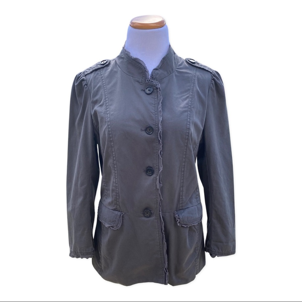 LOFT Raw Edge Ruffle Jacket Size 8
